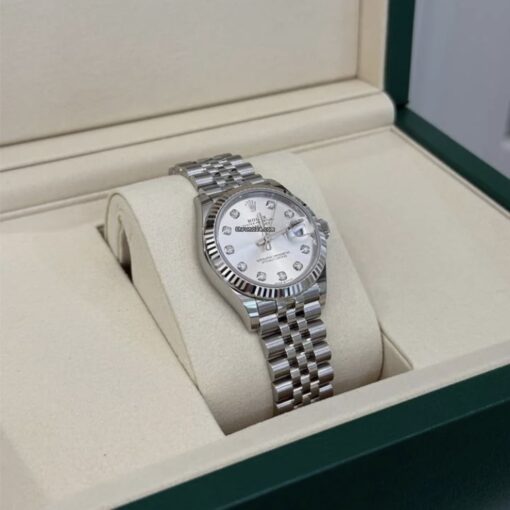 Rolex Datejust 31 NUOVO 2025 Jubilee quadrante in diamanti argentè full set con documenti - Image 4