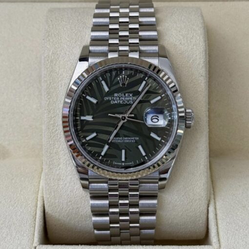 Rolex Datejust 36 quadrante verde palma fuori produzione del 2021 jubilee full set top condition