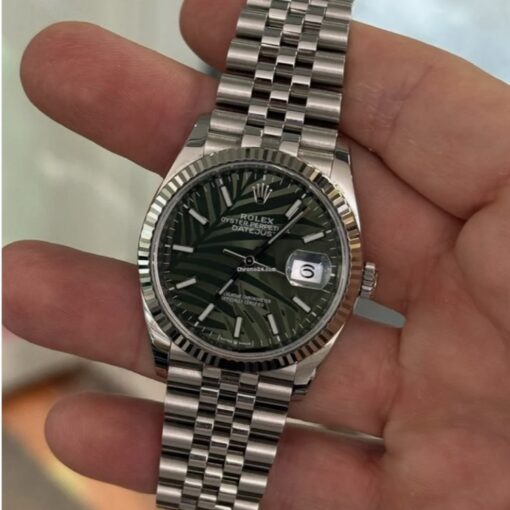 Rolex Datejust 36 quadrante verde palma fuori produzione del 2021 jubilee full set top condition - Image 5