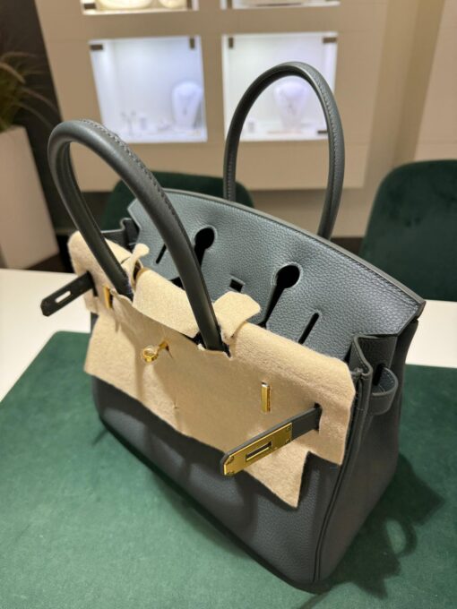 Hermès Birkin 30 retourne veau togo stampa seriale K Nuova 2025 color ( verde ) - Image 12
