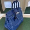 WhatsApp Image 2025-07-31 at 17.39.51 (2) Hermès Birkin 25 crocodile poro porosus lisse stampa U second hand colore blue hardware palladio full set con scontrino ufficiale Hermès