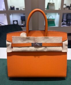 Hermès Birkin 25 sellier veau epsom arancio orange stampa K NUOVA 2025
