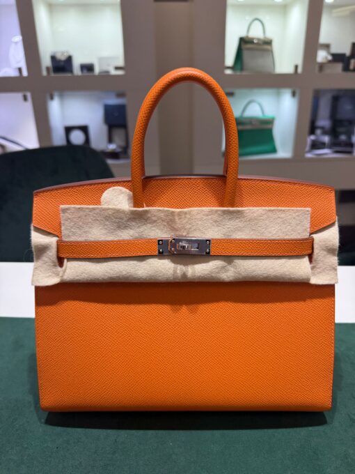 Hermès Birkin 25 sellier veau epsom arancio orange stampa K NUOVA 2025