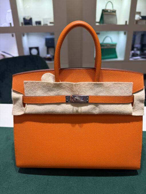 Hermès Birkin 25 sellier veau epsom arancio orange stampa K NUOVA 2025 - Image 3