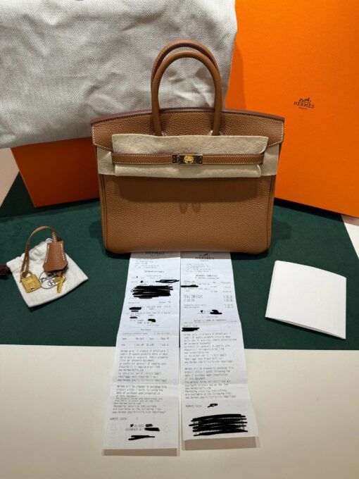 Hermès Birkin 25 retourne veau togo gold stampa K NUOVA 2025 colore gold hardware Dorato full set - Image 3