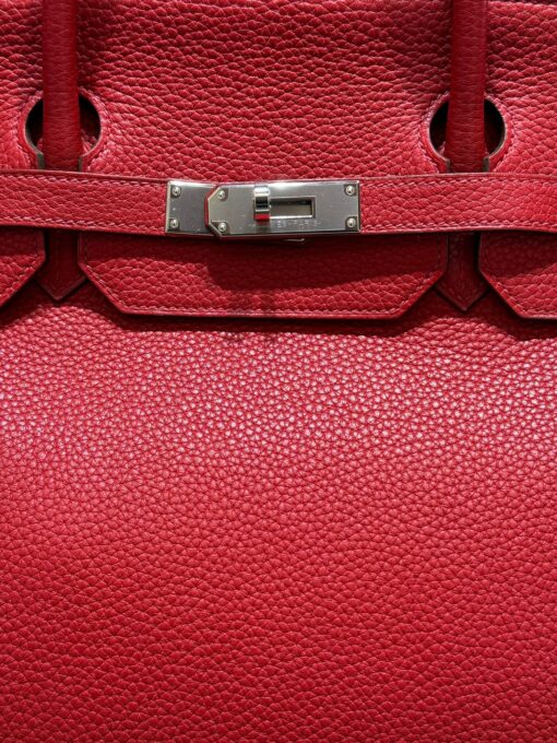 Birkin 40 pellame Togo retourne colore rouge casaque Full stickers full pellicole second hand pari al nuovo hardware palladio - Image 3