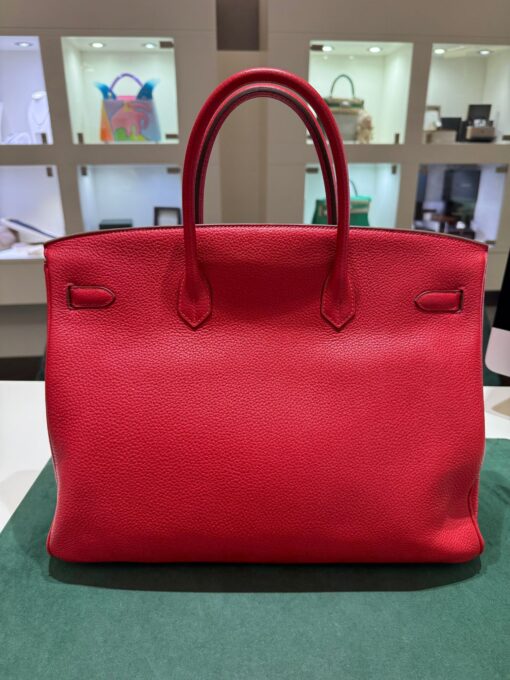 Birkin 40 pellame Togo retourne colore rouge casaque Full stickers full pellicole second hand pari al nuovo hardware palladio - Image 5