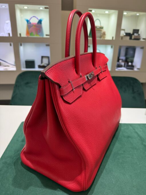 Birkin 40 pellame Togo retourne colore rouge casaque Full stickers full pellicole second hand pari al nuovo hardware palladio - Image 7
