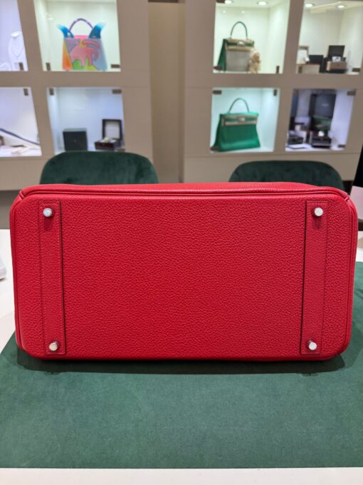 Birkin 40 pellame Togo retourne colore rouge casaque Full stickers full pellicole second hand pari al nuovo hardware palladio - Image 8