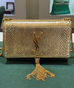 Pochette Saint Laurent Kate in pelle di pitone