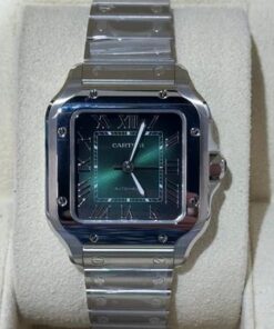 Cartier Santos De Cartier 35mm Green verde NUOVO 2025 Settembre full set con documenti e scatola