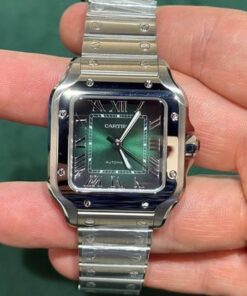 Alternative view of Cartier Santos De Cartier 35mm Green verde NUOVO 2025 Settembre full set con documenti e scatola