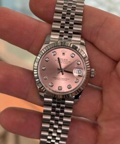 Alternative view of Rolex Datejust 31 NUOVO 2025 Italia quadrante in diamanti pink rosa Jubilee full set