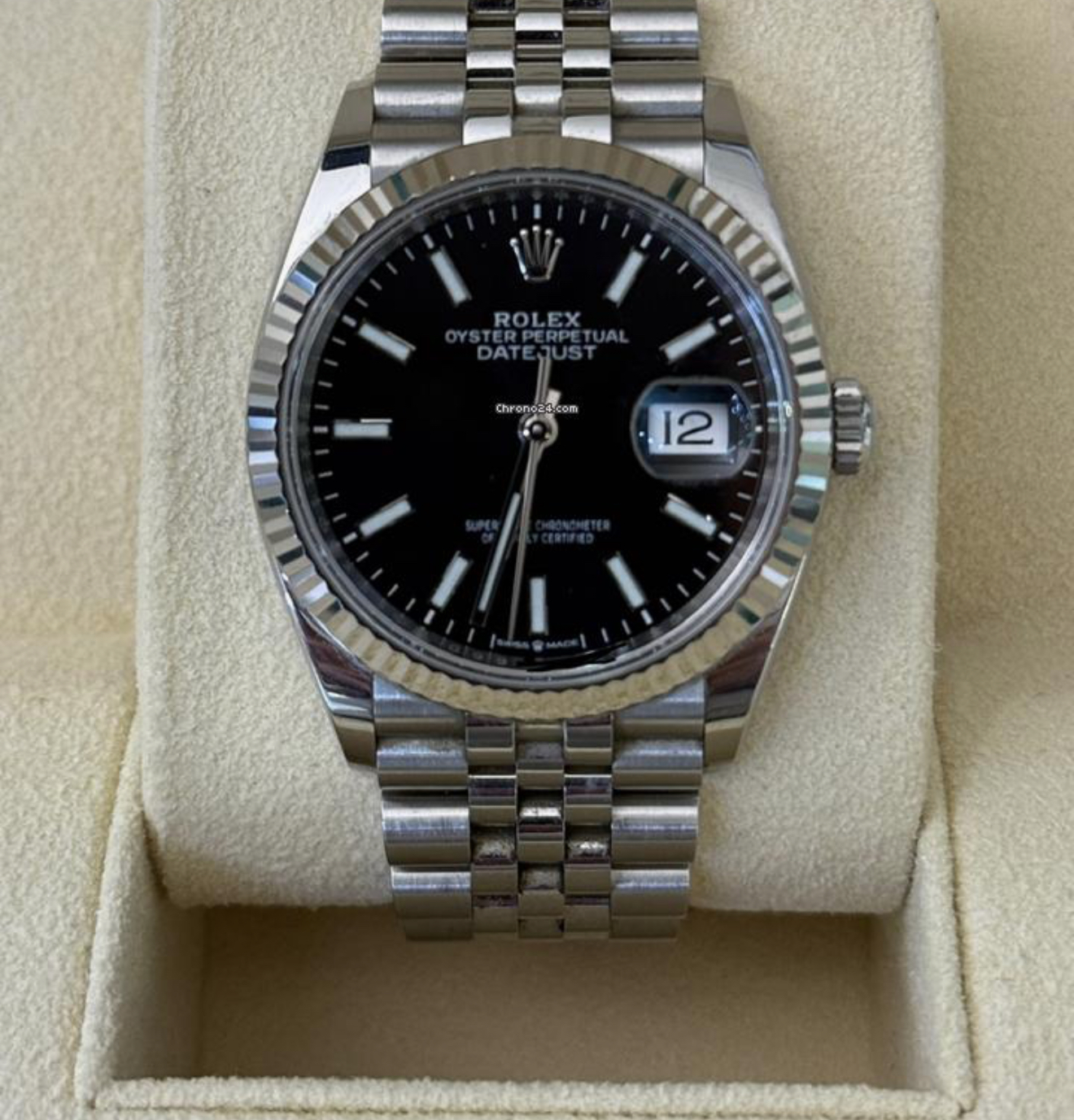 Rolex Datejust 36 36mm del 2022 Italia jubilee quadrante nero card verde full set top condition