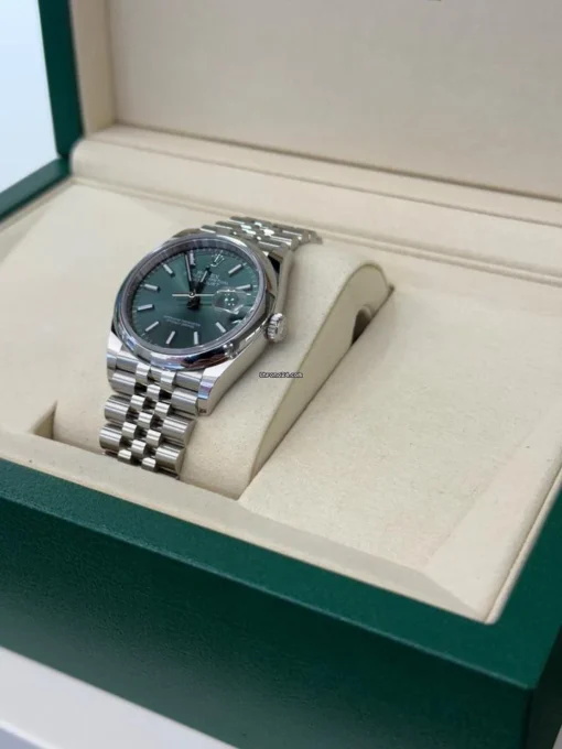 Rolex Datejust 36 NUOVO 2025 Agosto Jubilee verde green menta full set con documenti e scatola - Image 4