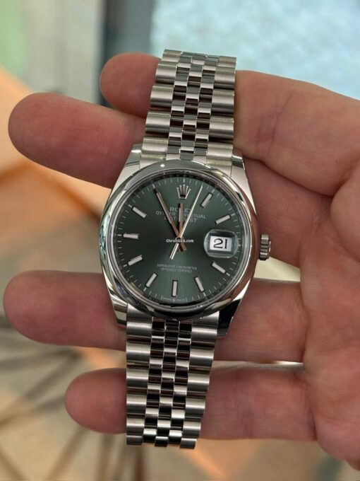 Rolex Datejust 36 NUOVO 2025 Agosto Jubilee verde green menta full set con documenti e scatola - Image 6