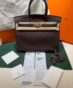 Alternative view of Hermès Birkin 35 retourne veau togo stampa seriale B Nuova 2025 Colore: “Ébène”