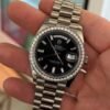 Rolex Day-Date 40 diamond dial factory black del 2018 full set top condition con documenti