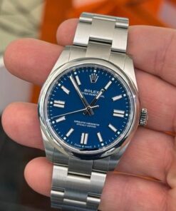 Alternative view of Rolex Oyster Perpetual Stainless med blue Dial NUOVO (2025) full set con documenti e scatola