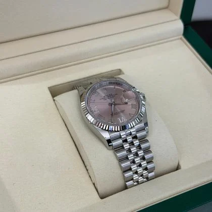 Rolex Datejust 36 NUOVO Jubilee 2025 quadrante Pink rosa con diamanti ore 6 e 9 full set - Image 3