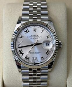 Rolex Datejust 36 NUOVO Jubilee 2025 quadrante Argentè con diamanti ore 6 e 9 full set