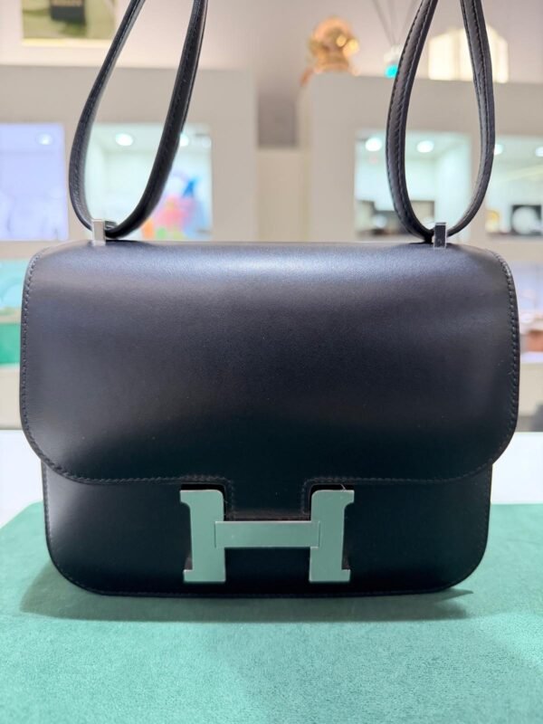 Hermes Sac Constance Mini 18 mirro NUOVA 2025 Ottobre pellame veau box ( box calf) hardware palladio color noir nero