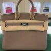 Hermès Birkin 25 ritorno vitello togo Etoupe stampa K NUOVA 2025 Ottobre colore etoupe