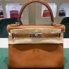 Hermès Kelly 28 retourne veau pellame barenia fauve marrone del 2025 full stickers originali non applicati second hand