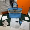 Hermès Birkin 25 veau swift celeste 7n stampa K NUOVA Settembre 2025 Il colore 7N Céleste di Hermès è un azzurro chiaro pastello
