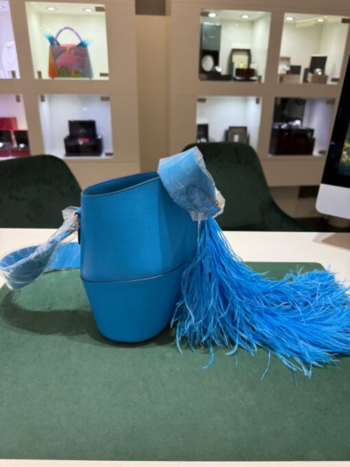 Hermès NUOVA SAC ETRILLE FOLIE S CHAMK ILA/PLUMES AU CHAMKIL NUOVA 2024 con scontrini ufficiali Hermès. - Image 2