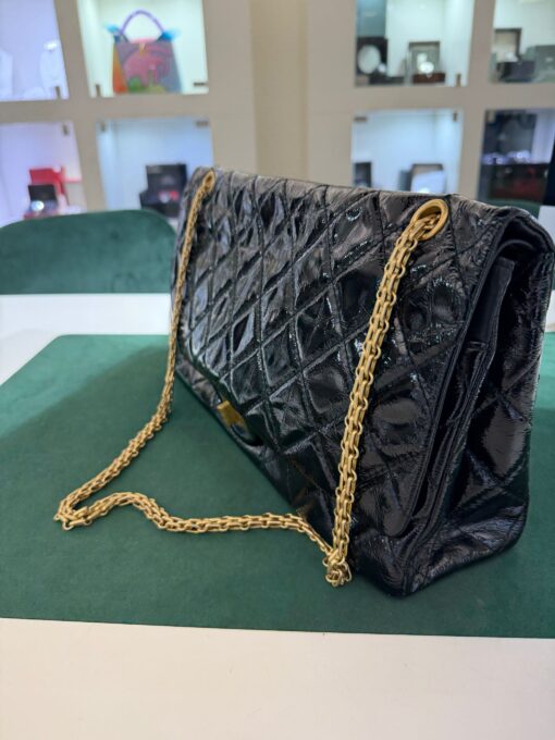 Chanel 2.55 Maxi jumbo in vernice nera. Completa di carta di autenticità e dustbag - Image 4