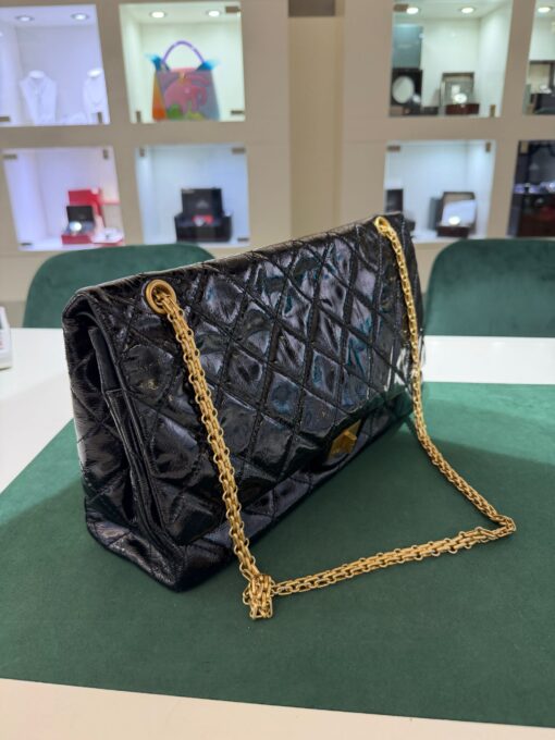 Chanel 2.55 Maxi jumbo in vernice nera. Completa di carta di autenticità e dustbag - Image 5
