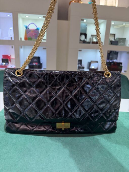 Chanel 2.55 Maxi jumbo in vernice nera. Completa di carta di autenticità e dustbag - Image 7