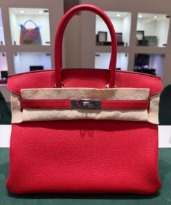 Hermès Birkin 30 retourne veau togo rouge radie stampa K NUOVA 2025 Agosto colore rouge hardware palladio full set con scontrino ufficiale Hermès pellicole stickers ovunque .