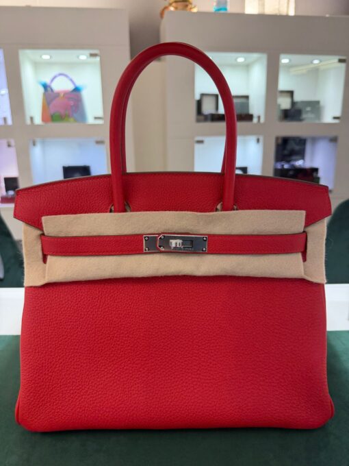 Hermès Birkin 30 retourne veau togo rouge radie stampa K NUOVA 2025 Agosto colore rouge hardware palladio full set con scontrino ufficiale Hermès pellicole stickers ovunque . - Image 3