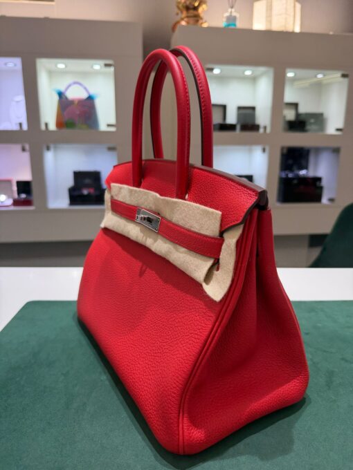 Hermès Birkin 30 retourne veau togo rouge radie stampa K NUOVA 2025 Agosto colore rouge hardware palladio full set con scontrino ufficiale Hermès pellicole stickers ovunque . - Image 4