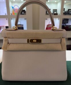 Hermès Kelly 28 retourne veau  pellame togo NUOVA 2025  Settembre seriale W color Beton ( cemento ) con hardware dorato
