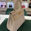 Hermès Kelly 28 retourne veau  pellame togo NUOVA 2025  Settembre seriale W color Beton ( cemento ) con hardware dorato