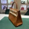 Hermès Kelly 28 retourne veau pellame barenia fauve marrone del 2025 full stickers originali non applicati second hand