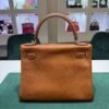 Hermès Kelly 28 retourne veau pellame barenia fauve marrone del 2025 full stickers originali non applicati second hand