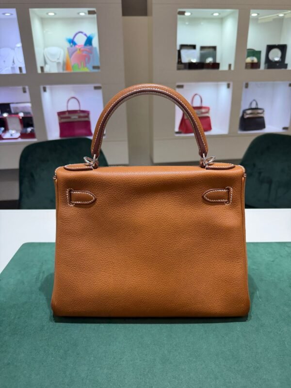 Hermès Kelly 28 retourne veau pellame barenia fauve marrone del 2025 full stickers originali non applicati second hand