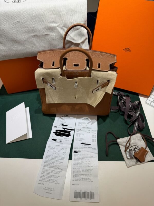 Herm&egrave;s Birkin 25 ritorno vitello togo colore oro stampa K NUOVA 2025 Ottobre colore oro marrone