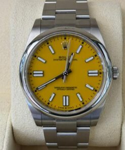 Rolex Oyster Perpetual 41 Yellow dial del 2021 excellent condition full set con documenti