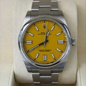 Rolex Oyster Perpetual 41 Yellow dial del 2021 excellent condition full set con documenti
