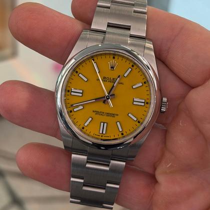 Rolex Oyster Perpetual 41 Yellow dial del 2021 excellent condition full set con documenti - Image 5