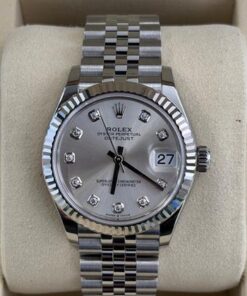 Rolex Datejust 31 NUOVO 2025 Jubilee quadrante in diamanti argentè full set con documenti