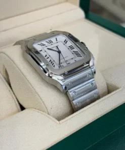 Alternative view of Cartier Santos De Cartier large 39,8mm Bianco NUOVO 2025 doppio cinturino full set