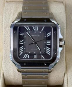 Cartier Santos Large 39,8mm automatic NUOVO 2025 black dial doppio cinturino full set