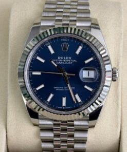 Rolex Datejust 41 Blu index NUOVO 2025 oro bianco Jubilee full set con documenti e scatola