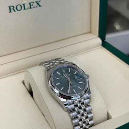 Rolex Datejust 36 Verde menta green NUOVO 2025 Jubilee Italia full set con documenti - Image 5